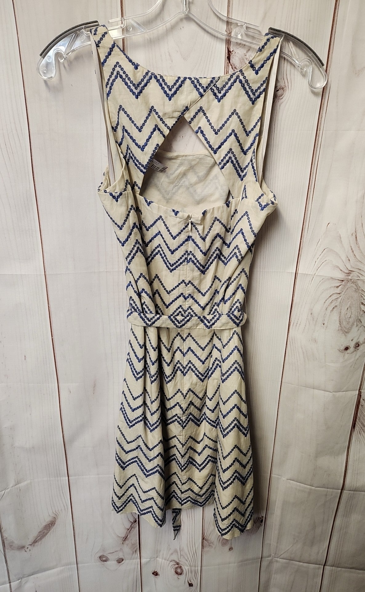 Loft Women's Size 8 White & Blue Dress