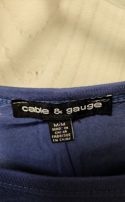Cable & Gauge Women's Size M Blue Short Sleeve Top
