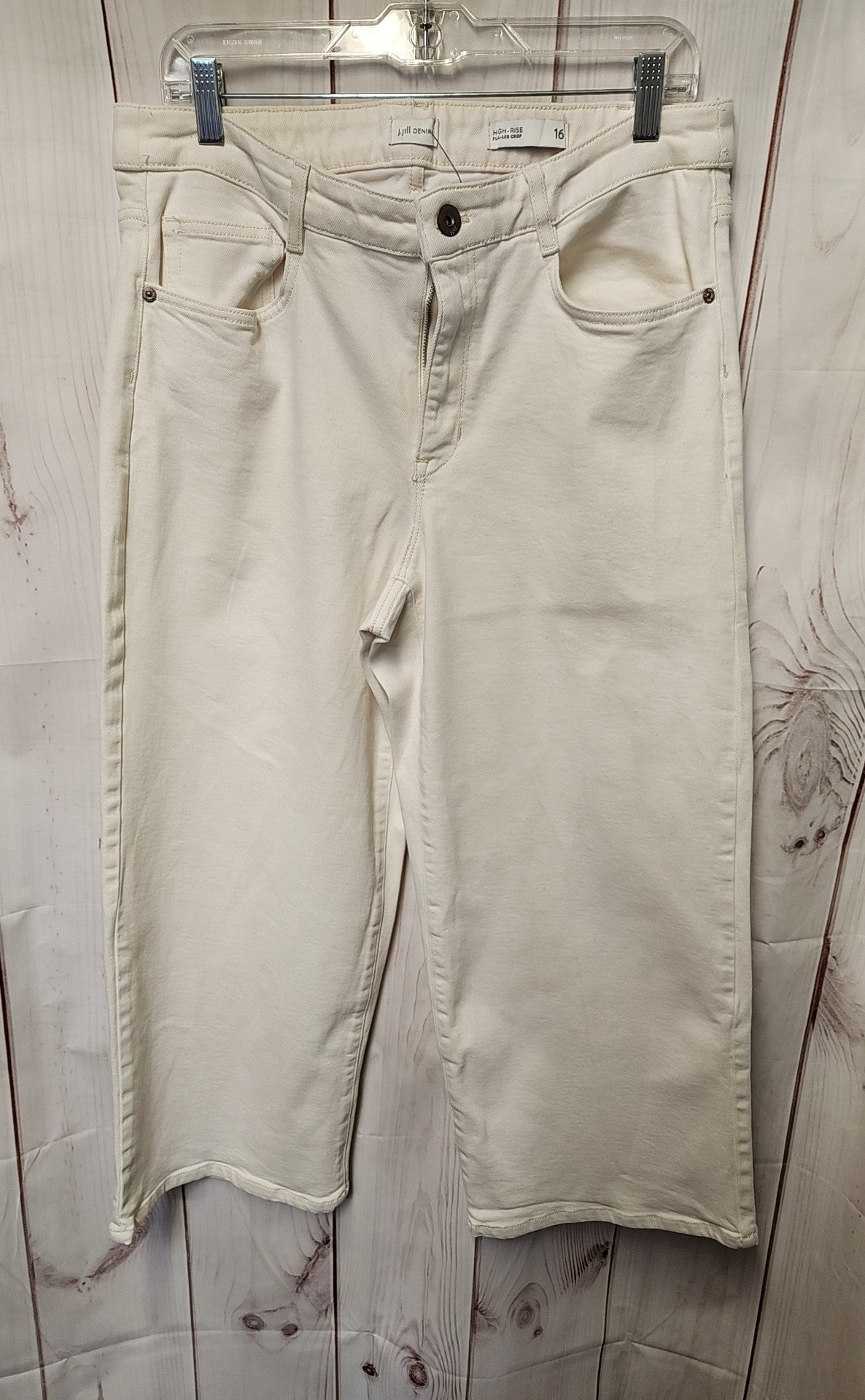 J Jill Women's Size 16 White Pants High Rise Full Leg Crop