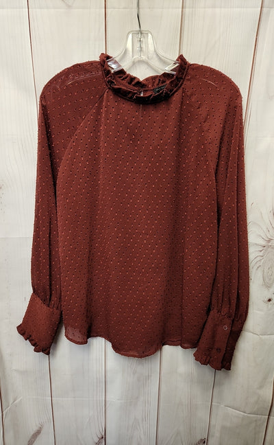 Ann Taylor Women's Size L Red Long Sleeve Top