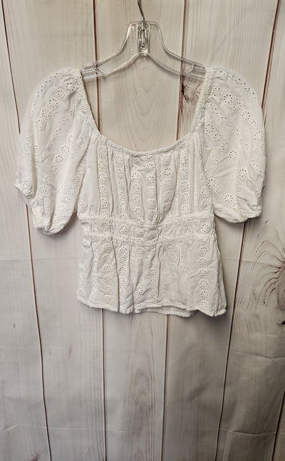 Sim & Sam Women's Size S White Short Sleeve Top