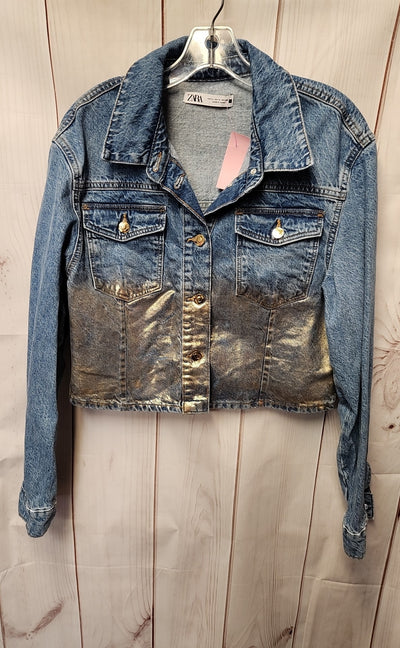 Zara Women's Size XL Blue Metallic Jacket