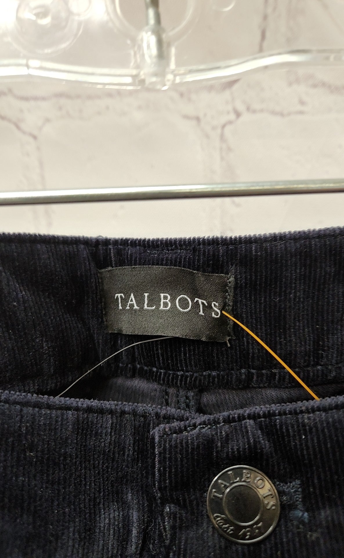 NWT Talbots Women's Size 14 Navy Corduroy Straight Leg Pants
