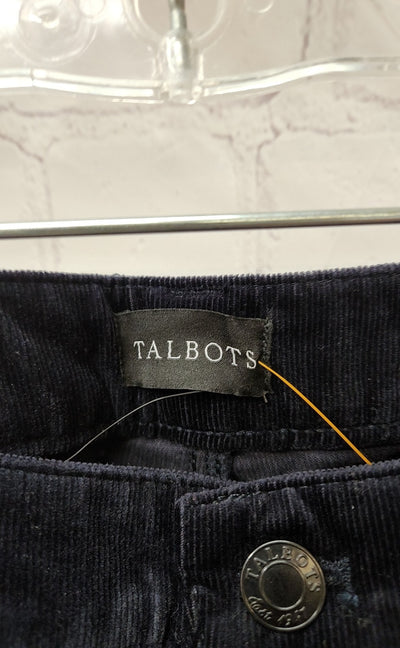 NWT Talbots Women's Size 14 Navy Corduroy Straight Leg Pants