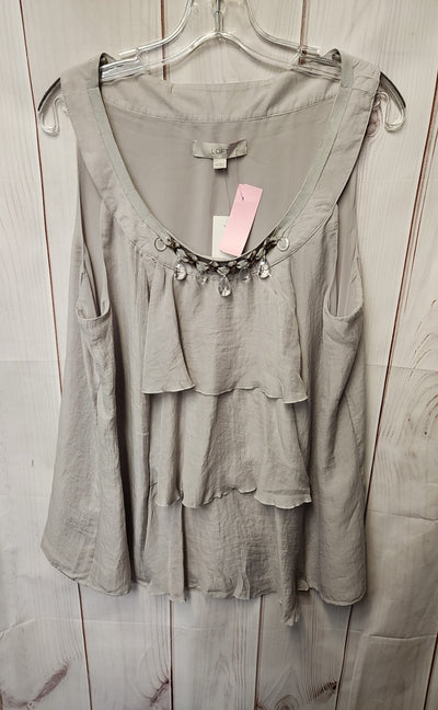 NWT Loft Women's Size XXL Gray Sleeveless Top