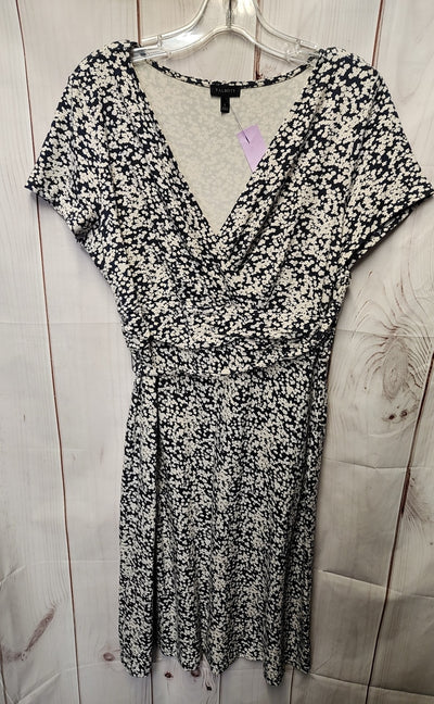 Talbots Women's Size L Blue Floral Dress