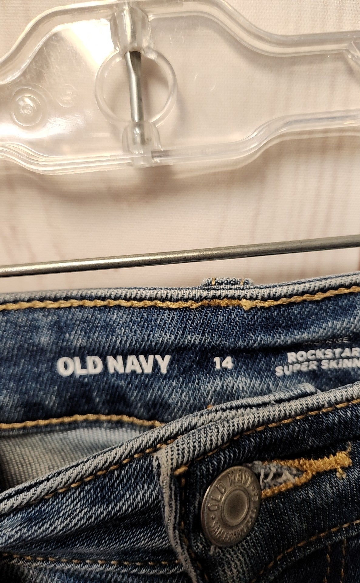 Old Navy Women's Size 32 (13-14) Blue Jeans Mid Rise Rockstar Super Skinny