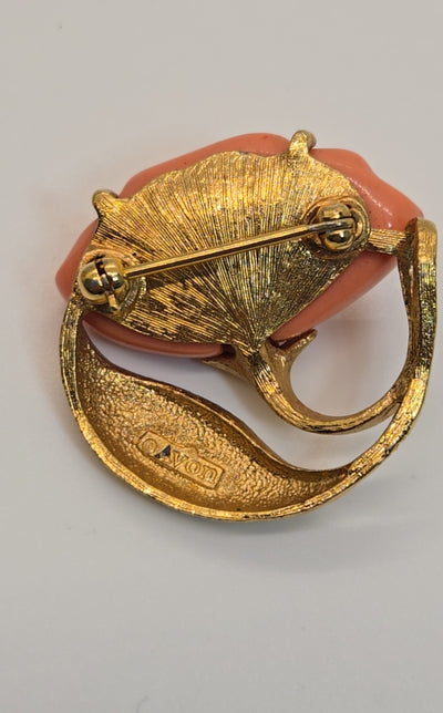 Avon Gold Flower Brooch Pin