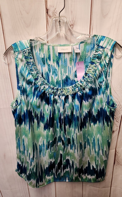 Chico's Women's Size L Turquoise Sleeveless Top
