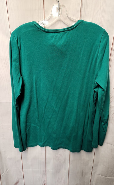 Talbots Women's Size 1X Green Long Sleeve Top