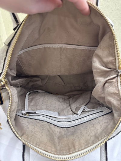 Michael Kors White Leather Purse Bag AS IS - Stains / Wear