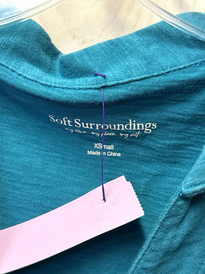Soft Surroundings Women's Size XS Teal 3/4 Sleeve Top