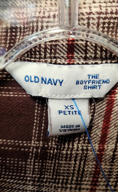 Old Navy Women's Size XS Petite Maroon Long Sleeve Top