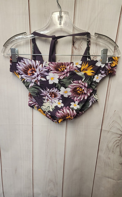 Kona Sol Women's Size M Purple Floral Bikini