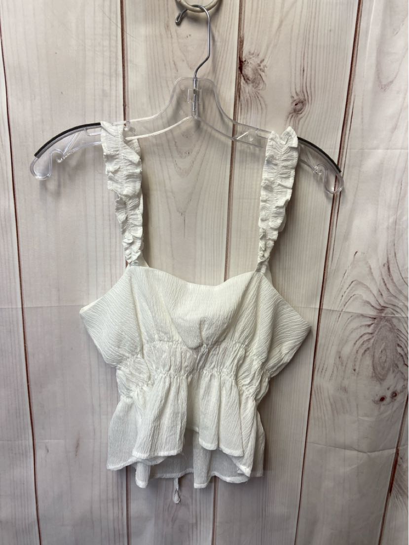 Le Lis Women's Size M White Sleeveless Top