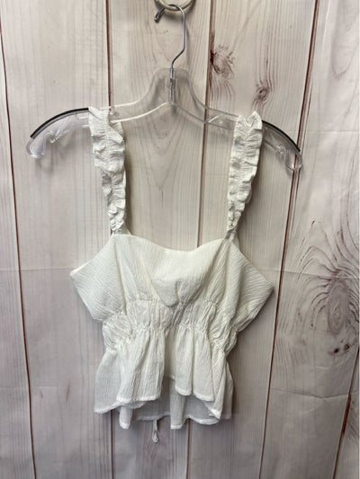 Le Lis Women's Size M White Sleeveless Top