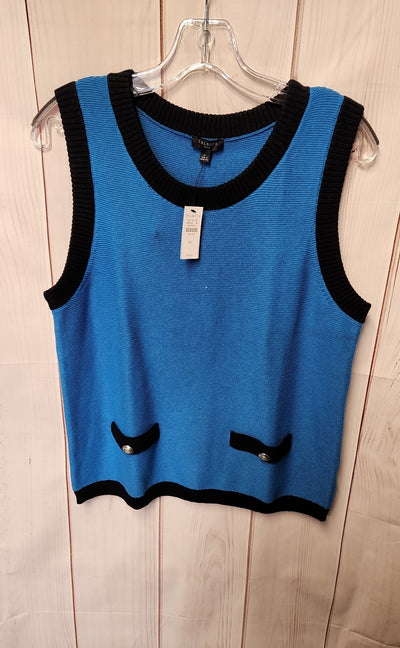 NWT Talbots Women's Size L Petite Blue Sleeveless Top