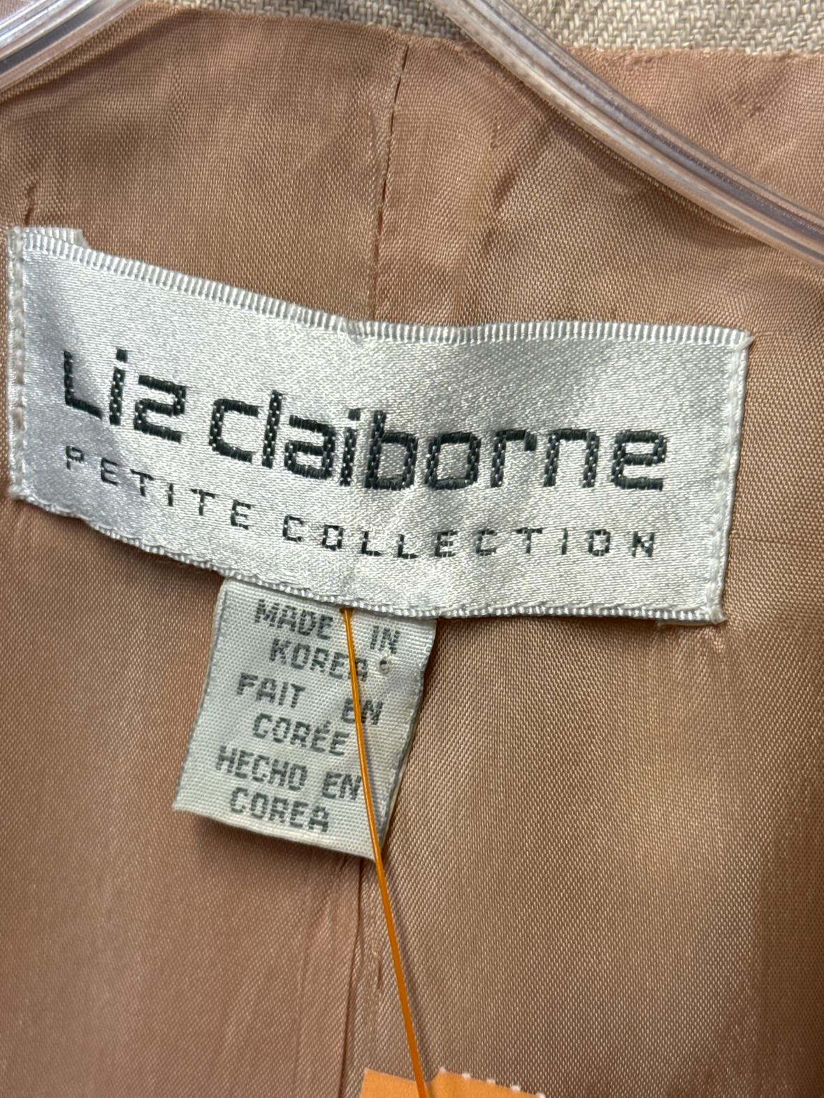 Liz Claiborne Women's Size 8 Petite Beige Crochet Jacket