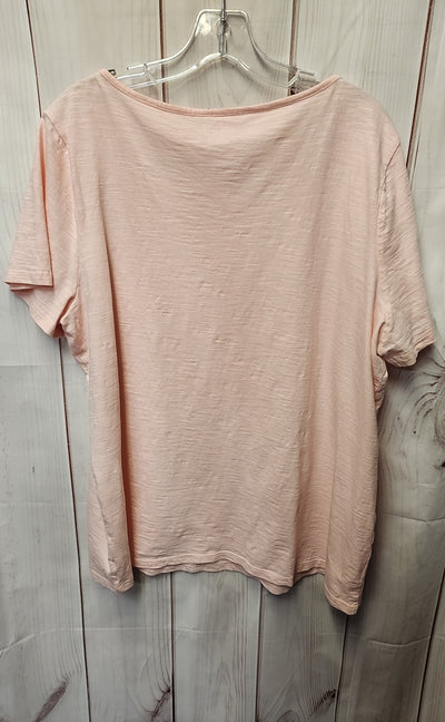 Talbots Women's Size 2X Pale Pink Short Sleeve Top