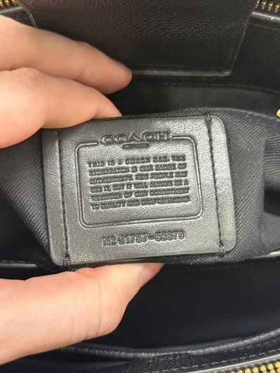 Coach 55679 Turnlock Carryall Black Leather Purse Bag