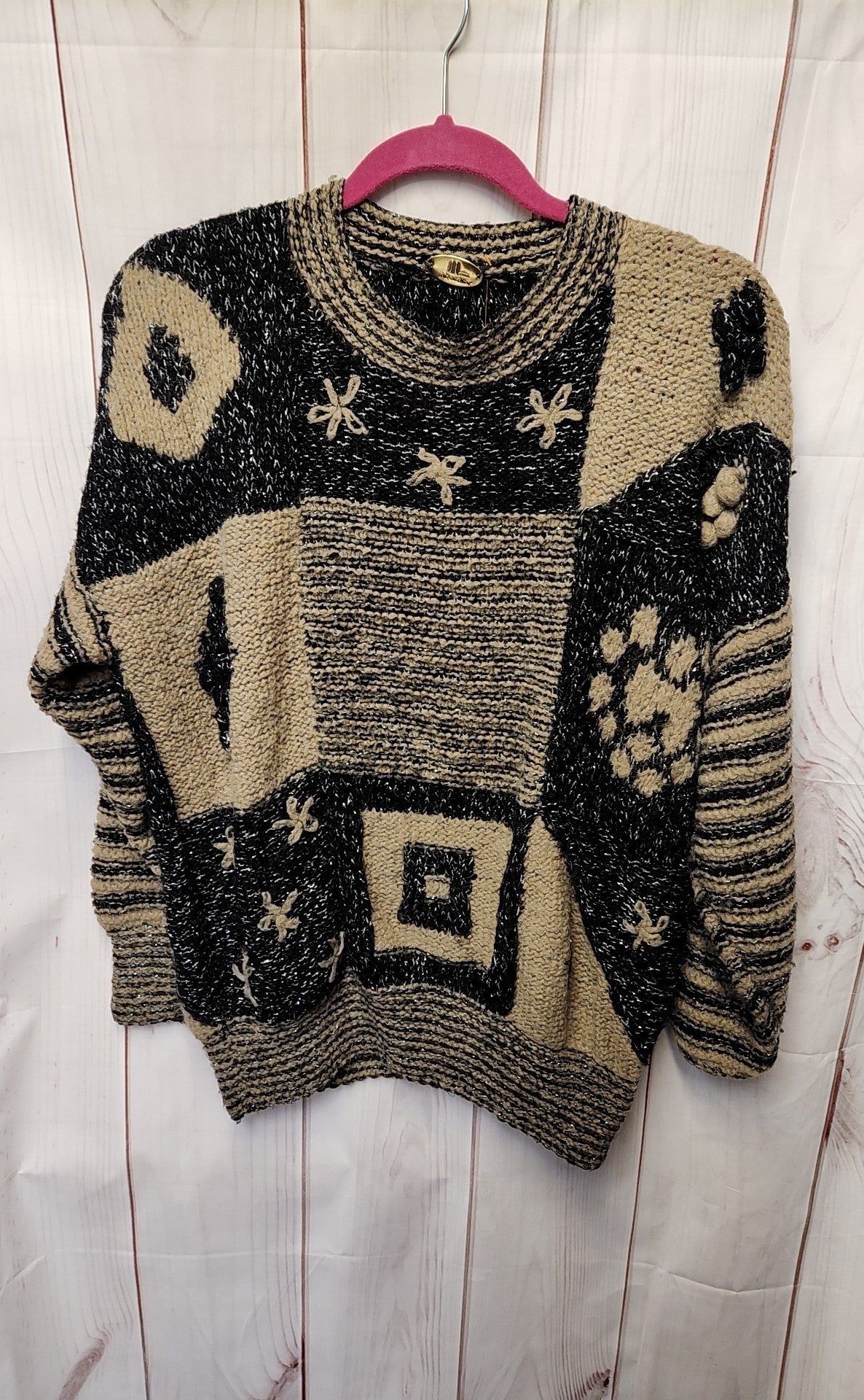 Moda Women's Size L Black & Brown Sweater