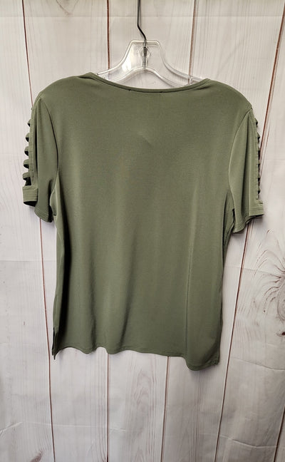 Michael Kors Women's Size M Olive Green Short Sleeve Top