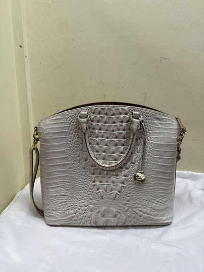 Brahmin White Leather Large Duxbury Satchel Purse Bag