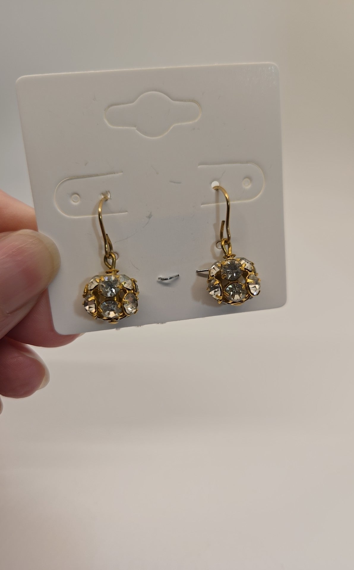 Gold Crystal 14K GF Ball Earrings