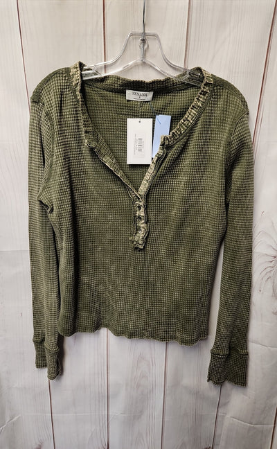 Zenana Women's Size S Green Long Sleeve Top