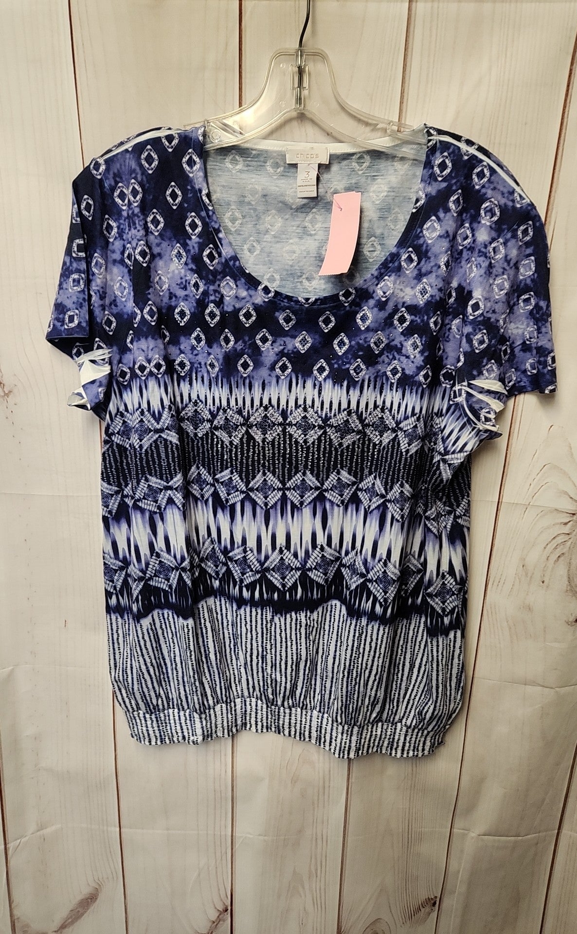 Chico's Women's Size 3 = US XL Purple Short Sleeve Top