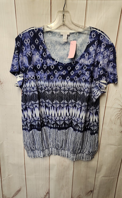 Chico's Women's Size 3 = US XL Purple Short Sleeve Top