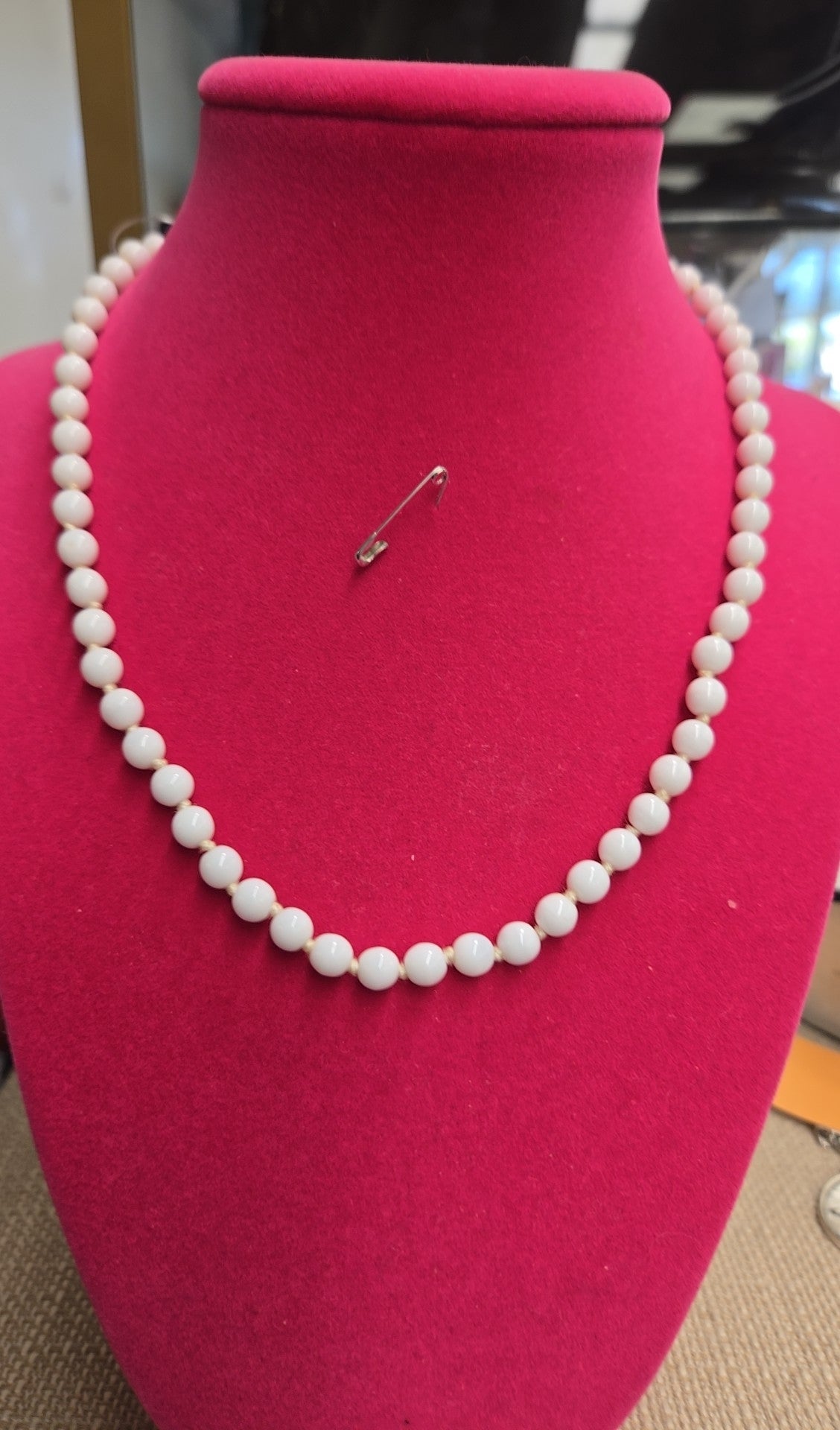White Beaded Necklace