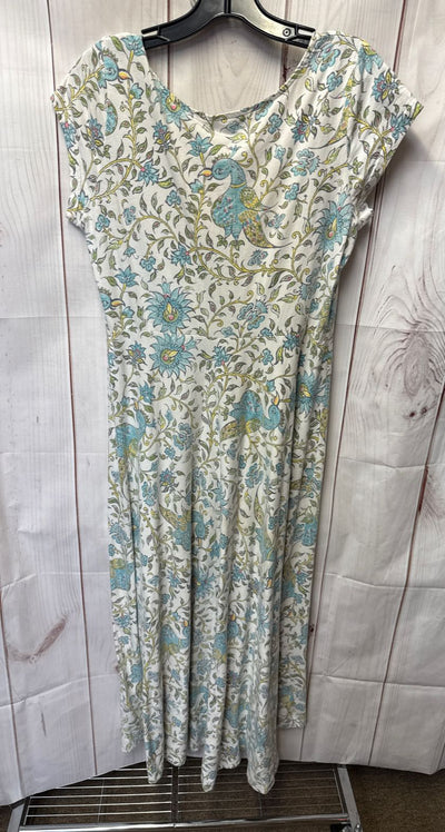 Chaps Women's Size L White Floral Dress