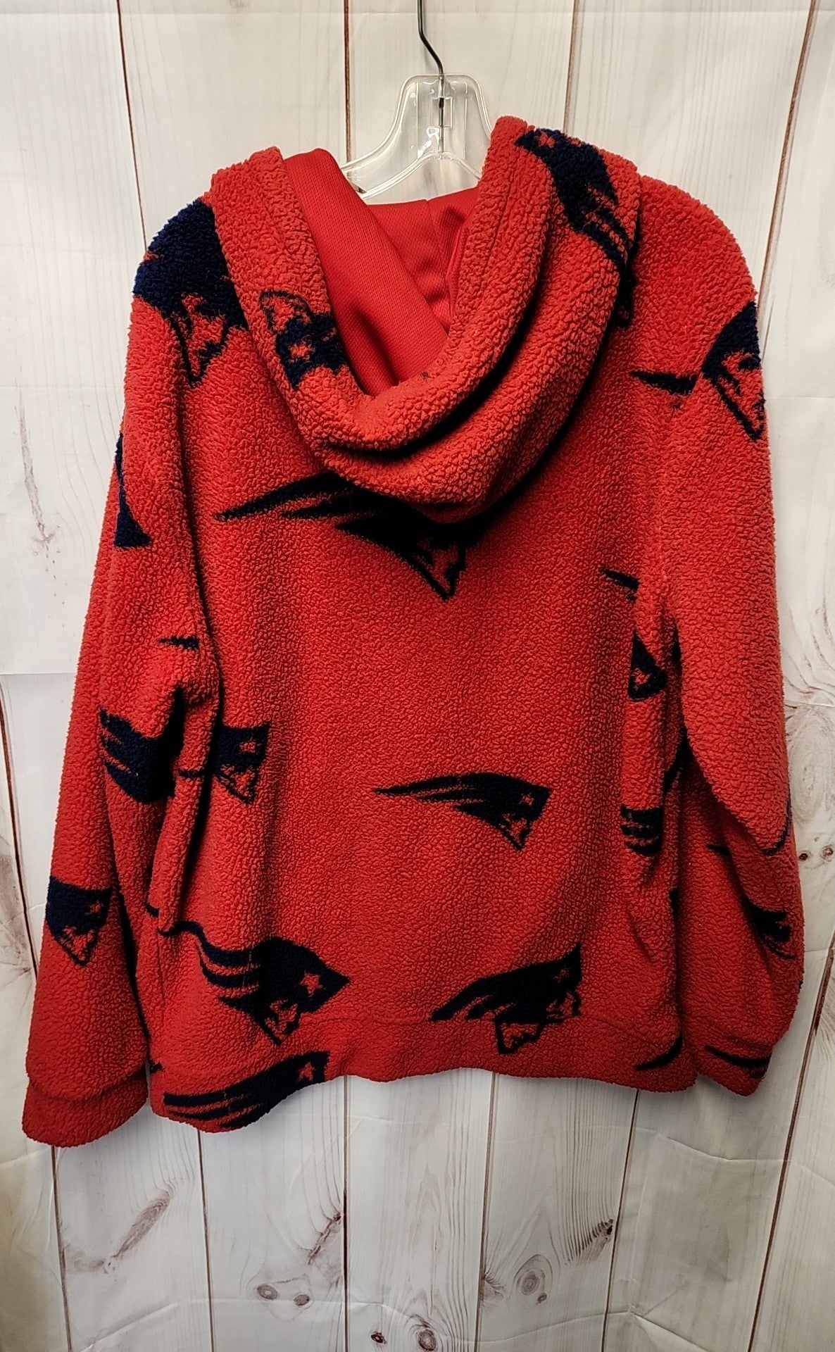 Patriots Men's Size L Red Hooded Sweatshirt