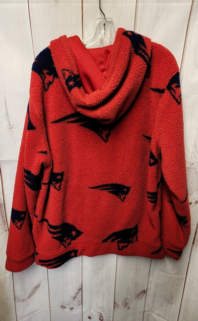 Patriots Men's Size L Red Hooded Sweatshirt