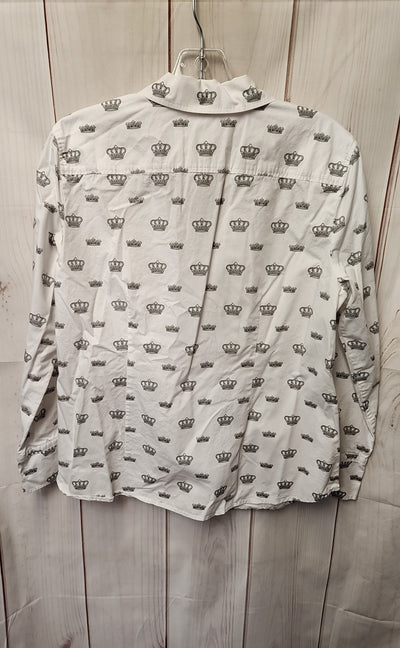 Talbots Women's Size M Petite White Long Sleeve Top
