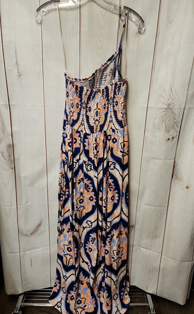Moon River Women's Size L Blue & Orange Dress