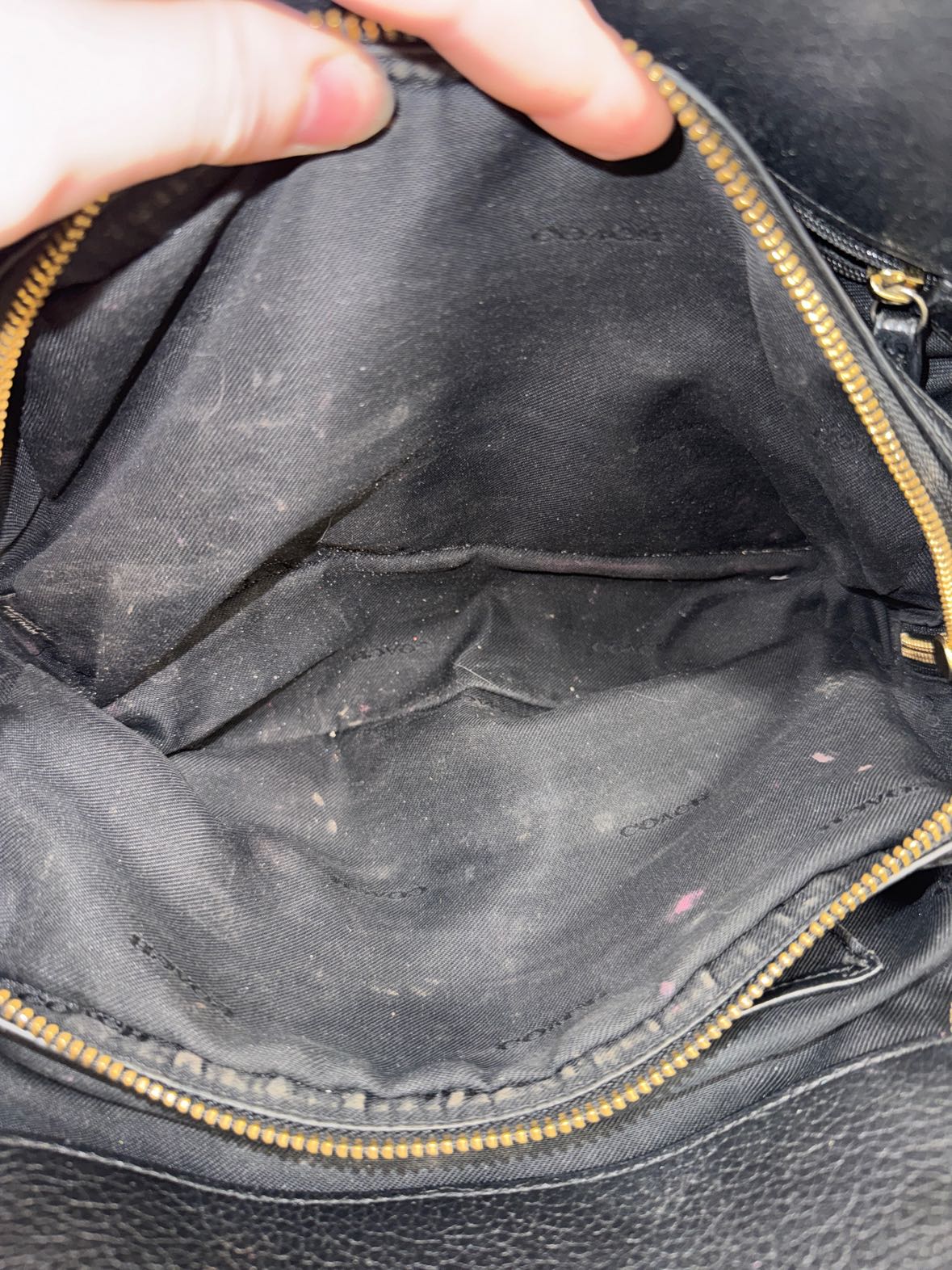 Coach Mercer 30 37575 Black Leather Purse Bag AS IS - Stains Inside Bag