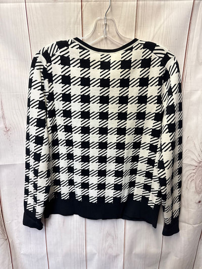 Ann Taylor Women's Size L Petite White & Black Cardigan