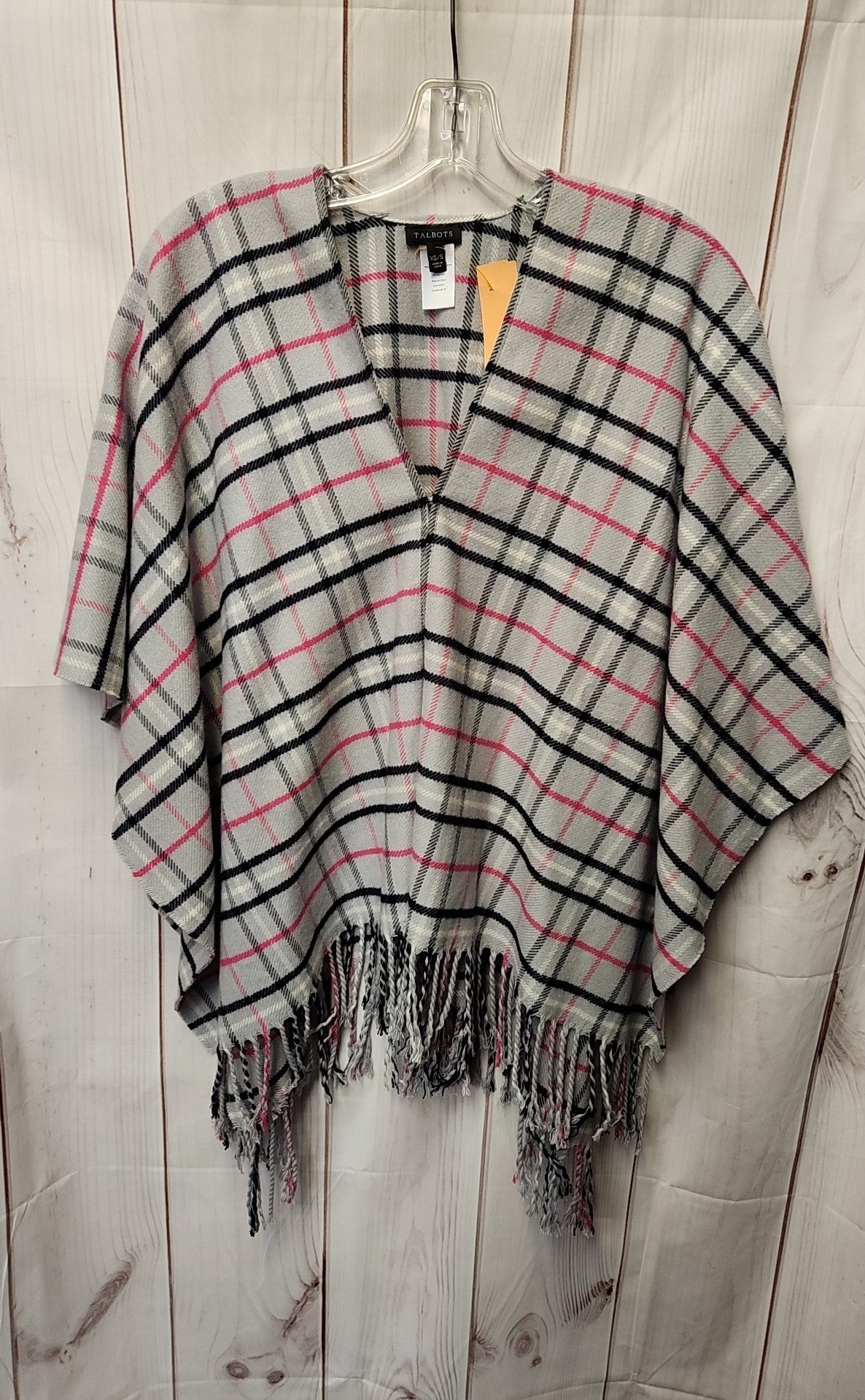 Talbots Women's Size XS/S Gray & Pink Poncho