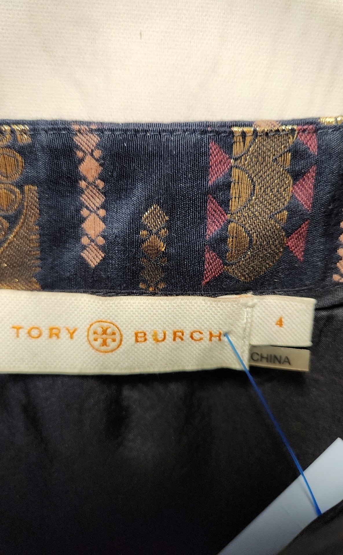 Tory Burch Women's Size 4 Navy Long Sleeve Top