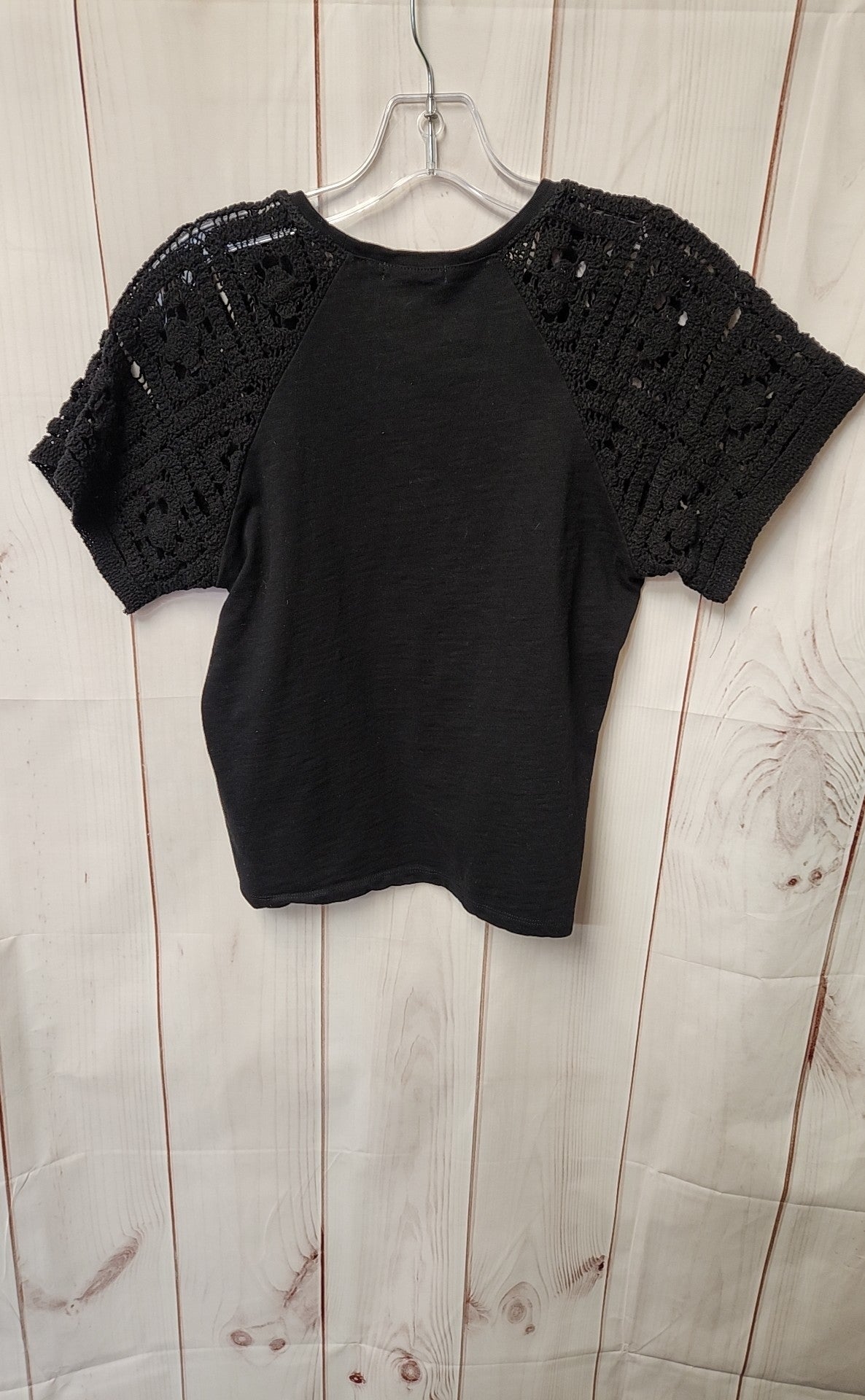 Design History Women's Size M Black Knit Short Sleeve Top