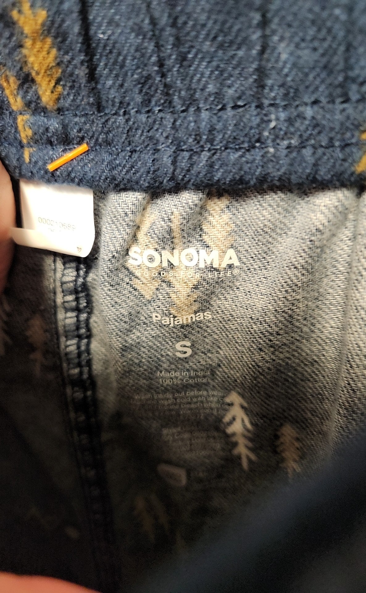 NWT Sonoma Men's Size S Blue PJ Bottoms
