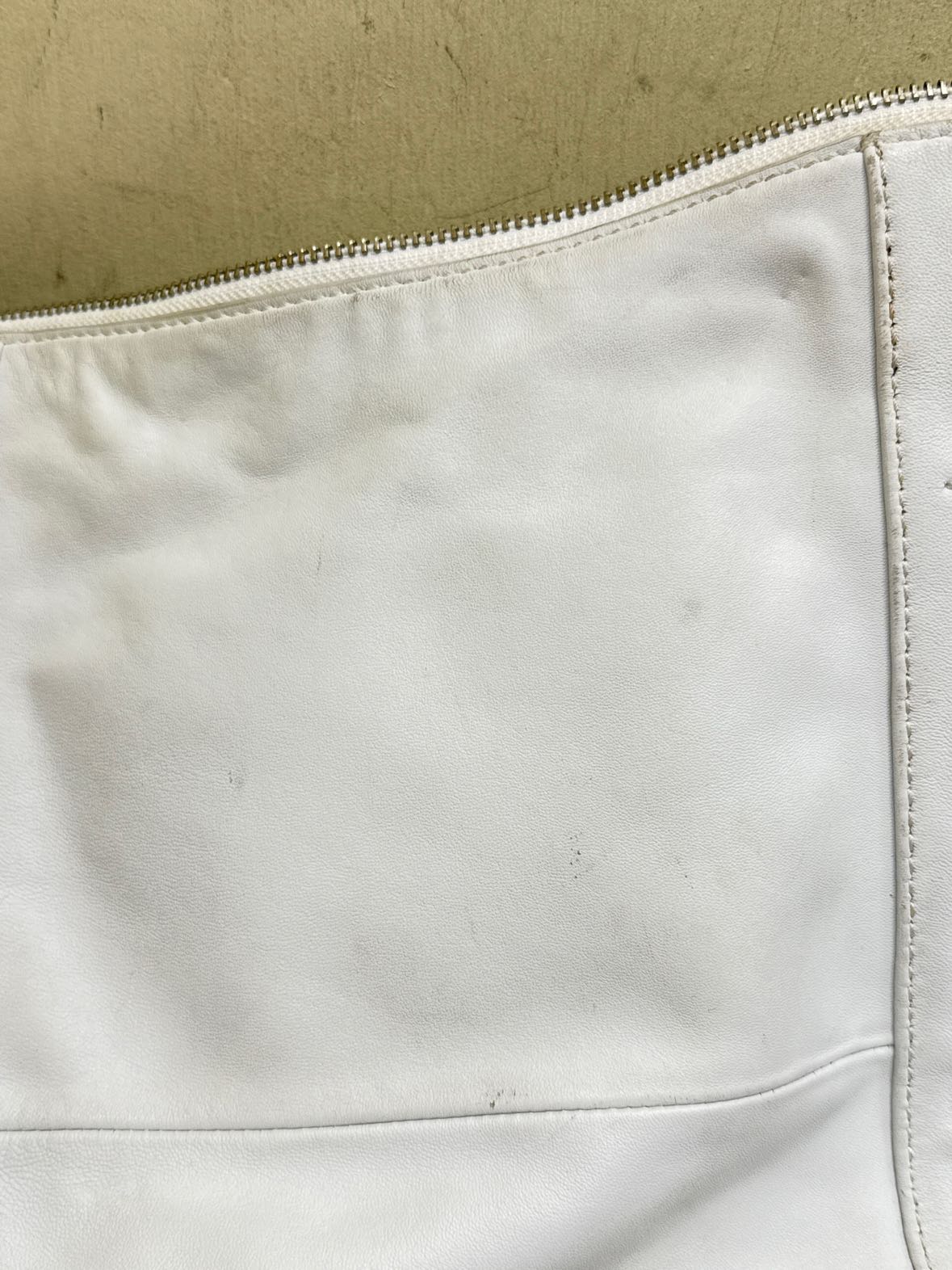 Frye White Leather Purse Bag AS IS - marks on front & back