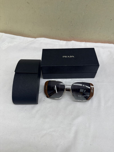 NIB Prada SPR 59S Brown & Blue Sunglasses