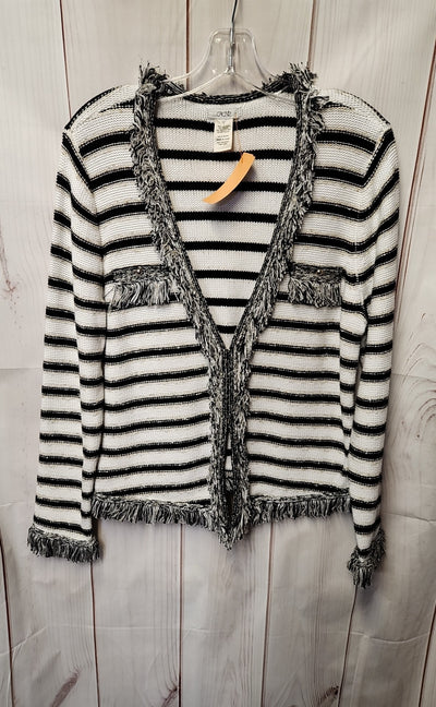 Cache Women's Size L White & Black Cardigan