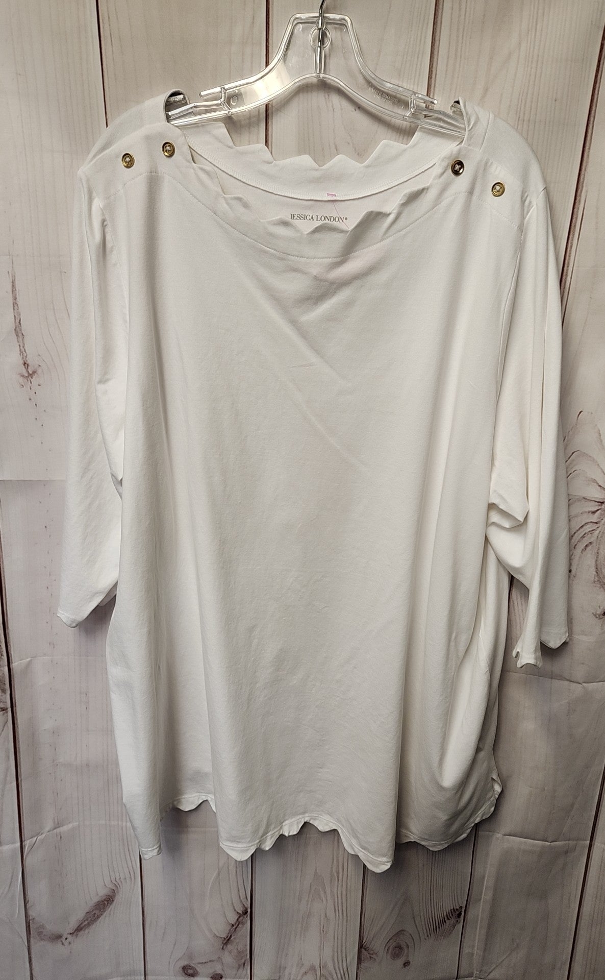 Jessica London Women's Size 26/28 White 3/4 Sleeve Top