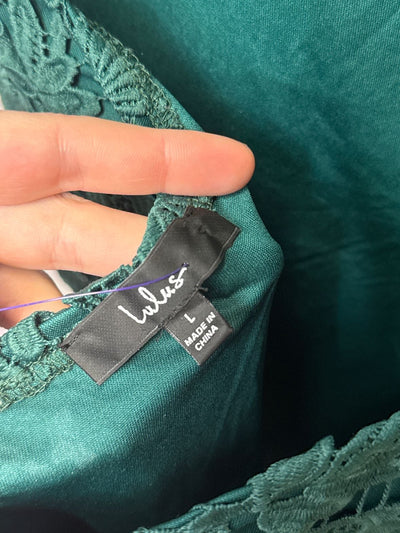 Lulus Women's Size L Green Lace Dress