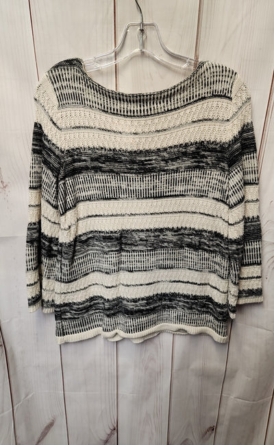 Chaps Women's Size M White & Black Sweater