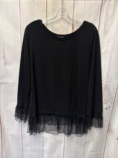 Adiva Women's Size M Black 3/4 Sleeve Top